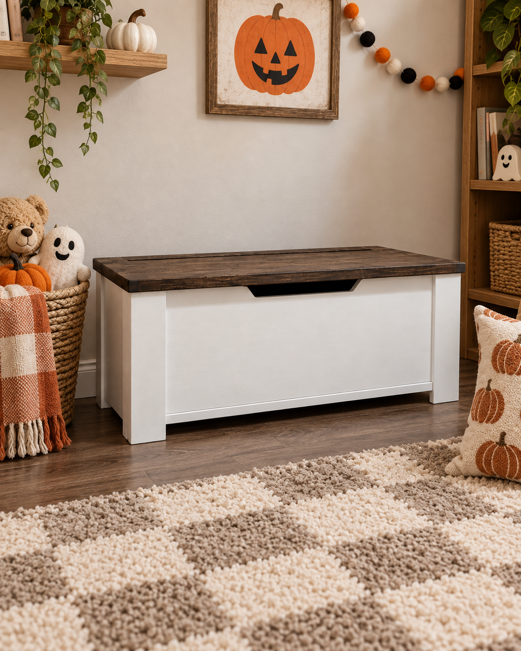 Handmade Kids Toy Chest | Rustic Farmhouse Wooden Storage Bench